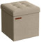 SONGMICS Sitzhocker mit Stauraum, kleine klappbare Sitzbank, 30 x 30 cm Fußbank, Aufbewahrungsbox, bis 130 kg belastbar, für Wohnzimmer Schlafzimmer Schlafsaal, Kamelbraun LSF028K01