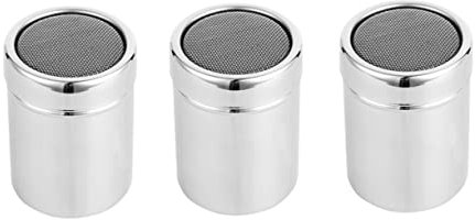 KICHOUSE 3 Piezas coctelera latas de condimentos agitador de acero inoxidable cocina Agitador de pimienta agitador de condimentos pimentero agujero denso Castor criba vibradora plumero