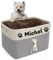 kodinsiivous Personalised Dog Toy Basket with Pet's Name, Custom Dog Toy Bin, Sturdy Foldable Collapsible Storage Box, Dog Toy Box with Handles for Dog Toys, Dog Clothing, Apparel, Accessories(Gray)