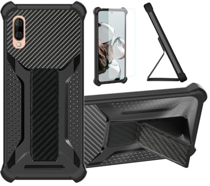 Aroepurt Hülle Für Wiko View 3 LITE Hülle Case Handyhülle Schutzhülle Cover [mit gehärtetem Glas-Screen-Protector] Hybrid [Folding Support Magnetic] [Frosted Anti-Fingerprint] Schwarz