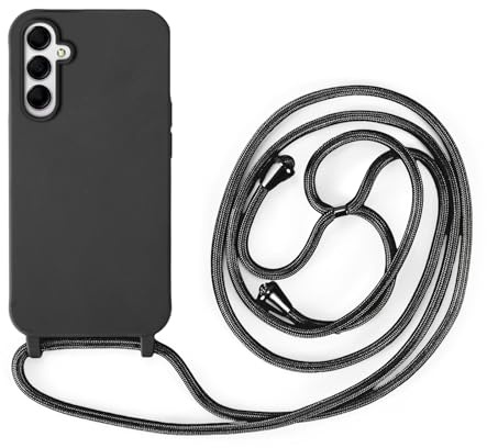 Handykette Kompatibel mit Samsung Galaxy A14 | Necklace Hülle mit Band, Handyhülle zum Umhängen | Case mit Handykordel, Stoßfeste Schutzhülle zum Umhängen Kordel | Schwarz