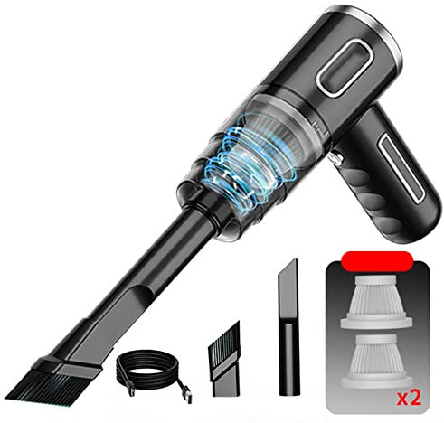Sonhomay Mini Handheld Vacuum Cleaner 120W Cordless Rechargeable Hand Vacuum with 2 Attachments 2 Filters for home and Car Cleaning