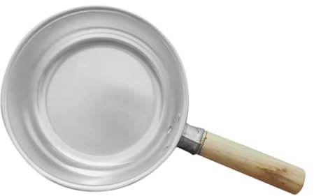 Luxshiny Mestolo D'acqua In Alluminio Mestolo D'acqua 18 Cm Paletta In Mestolo Da Bagno All'aperto Mestolo Per Zuppa Per La Casa Manico In Legno Mestolo Argento