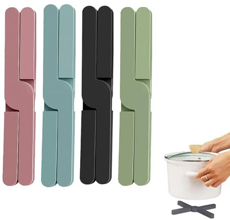 Lot de 4 Dessous de Plat en Silicone Épais et Pliable - Résistants à la Chaleur et Extensibles