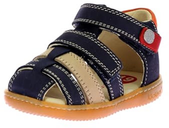 Kickers Pod, Sandales Garçon, Marine Beige Orange, 26