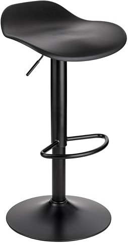 Baroni Home Tabouret de Bar Rotatif à 360°, Tabouret avec Hauteur réglable, Fond Anti-Rayures et Repose-Pieds, Cuisine, Restaurant, Bar, léger et Montage Facile, 41x40x64–86 cm, 1 pièce, Noir