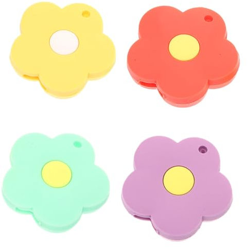 Cabilock Lot De 4 Porte-clés En Silicone En Forme De Fleur Jolis Porte-clés Décoratifs Pour Maison Pour Étudiants Jaune