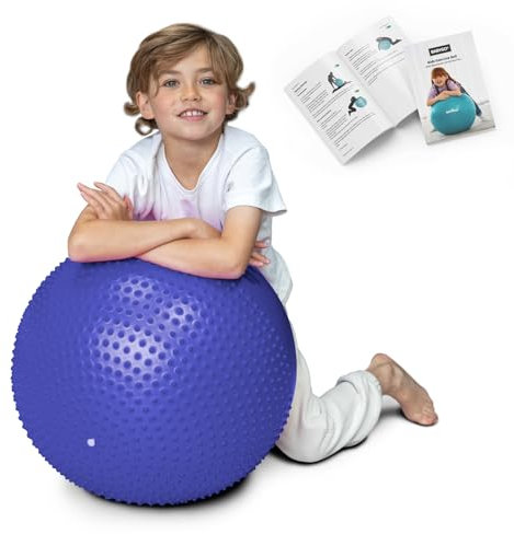 BABYGO® Sensory Exercise Ball | Peanut Ball for Kids Children | Autism Therapy Calming Development Activities Motor Skills | Exercise Book & Pump Included (Exercise Ball, Purple)