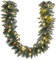 HOMCOM 1,8 m künstliche Weihnachtsgirlande mit Lichterkette Blumendekoration mit Tannenzapfen Beeren Weihnachten Tannengirlande für Treppen Kamin Metall Grün Ø30 x 180 cm