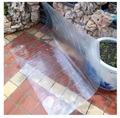 bujnie Regensichere Dachabdeckung 0.8mm Wetterfest Gewächshaus Ersatz Kunststoffplatten für Garagen, Vordächern, Anpassbar (1x2m/3.28x6.56ft)