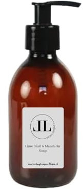 Liquid Hand Soap 200ml Glass Bottle Lots of scents (Lime, Basil & Mandarin)