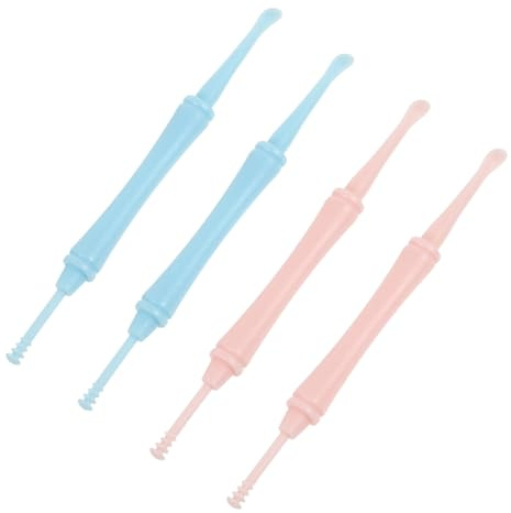 Didiseaon 4 Piezas De Recogedor De Cera De Oídos Herramientas De Limpieza De Oídos Raspador De Cera De Oídos Cuchara Doble Para Limpieza Y Masaje De Oídos Color Aleatorio