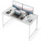 CubiCubi Schreibtisch, Kleiner Computertisch, 120 x 48 x 75 cm Bürotisch, für Arbeitszimmer, Schlafzimmer, Industrie-Design, Metallgestell, Weiß