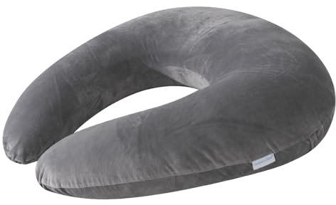 QUEEN ROSE Reading Pillow, Gaming Pillow for Lap Replacement Cover, Soft Velvet Grey