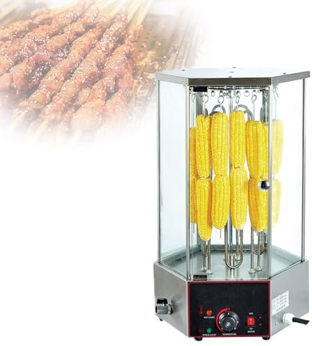 Tostador De Maíz Giratorio Comercial, Máquina De Barbacoa De Escritorio De Acero Inoxidable De 6 KW con Ajuste De Temperatura De 50-300 ℃, Diseño De Rotación/revolución, para Restaurantes, Bares