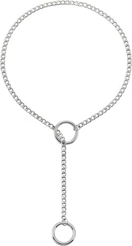 RWQIAN Schlupfkette Damen O-Ring Slip Chain Kette Punk Gothic Kubanische Halskette Silber Schmuck Y-Halskette Verstellbare 34