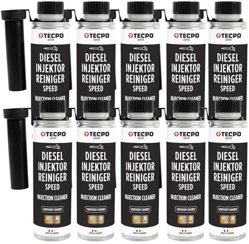 TECPO 10x Diesel Injektor Reiniger, 300ml Additiv -Einspritzdüsen Additiv mit Ester Solution Direct Injection Speed Cleaner