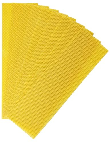 APICOLTURA.COM Naturreine Bienenwachs Mittelwände für Dadant Honigraum 1 kg - Vorgeprägte Wachswaben für Draht-Rähmchen ca. 40x12,5 cm