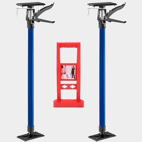 2 Pack Plasterboard Lifter Support Props with Drywall Carrier | Telescopic Drywall Support Props, Acrow for Drywall Ceiling, Tensioner Pole, Double Safety Locking