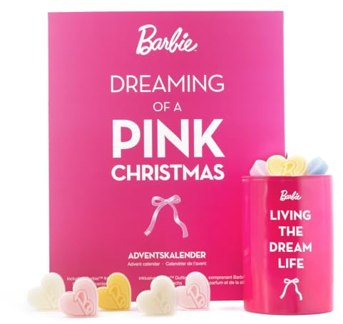 Barbie™ Adventskalender mit Teelicht Duftlampe & 24x Duftwachs – Duftwachs Adventskalender für Frauen, Wachs Set mit fruchtig-frischen Aromen – Geschenkidee zu Weihnachten