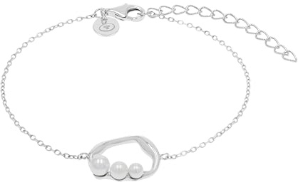 Tom Tailor Armband mit Anhänger für Damen, Sterling Silber 925, mit Süßwasserzuchtperle, 16+4 cm, silber, Geschenkidee, Armschmuck, Damenschmuck, 2100556