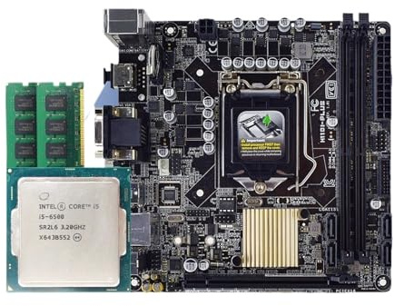 H110I-PLUS Motherboard With i5 6500 CPU and 2x DDR4-8G LGA 1151 uses H110 chipset Support i5-7400, i7-7700 ITX(Motherboard+CPU)