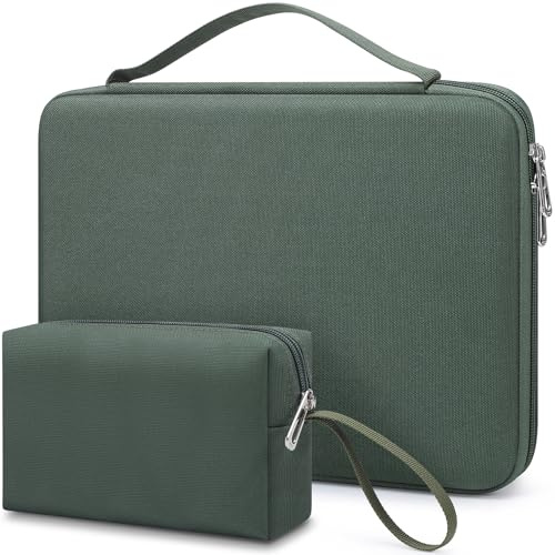 HYZUO 17-17,3 Pollici Custodia Rigida PC Portatile Borsa, Verde Muschio | per 17 17,3 HP/Dell/ASUS/Acer/Lenovo/LG/Toshiba/MSI Gaming Laptop/Razer Blade 17/18, Custodia per Notebook Uomo Donna