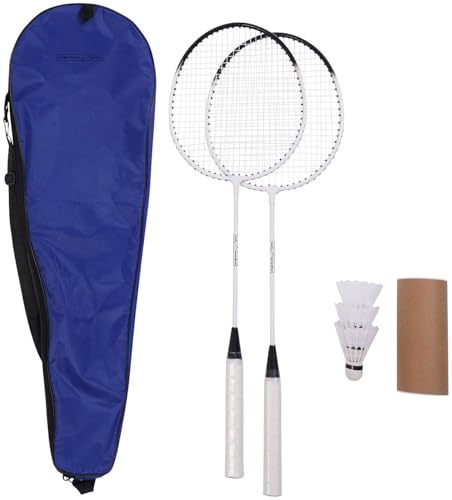 Speeron Federball Set: Badminton-Set mit 2 leichten Schlägern, 3 Bällen und Tragetasche (Federball Spiele, Badmintonset, Schläger)