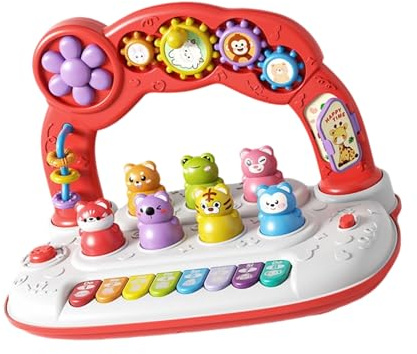 Electric Musical Whac Mole Game Toy Electronic Keyboard Music Instrument for Toddler Educational Interactive Fun Toddler Interactive Whac Mole Keyboard Musical Instrument