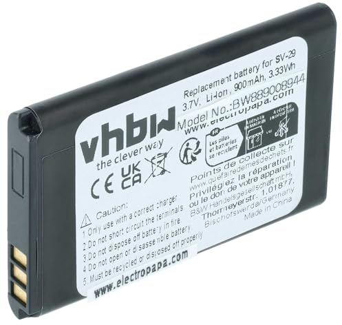 vhbw Akku kompatibel mit Alcatel Lucent 8242 DECT | Handy Smartphone Telefon (900 mAh, 3,7 V, Li-Ion)