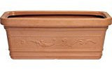 PEBSHOP Vase ou sous-sol rectangulaire MAXI festonné couleur terre cuite (pot 60 x 32 x 28 h cm)