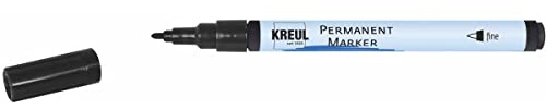 KREUL 47811 - Permanentmarker fine, schwarz, mit Rundspitze, Strichstärke 1 - 2 mm, für feine Gestaltungen, zum Beschriften und Markieren für Grafiker, Industrieanwender, Kunst und Hobby