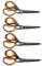 KUONIIY Schere, Ultra Scharfe Titan Scheren mit weichem Griff, Multifunktionale Scheren Set, 4er Pack, 20,3 cm (Schwarz, Gelb)