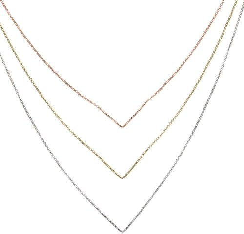 Kette 925er Silber tricolor mehrreihig