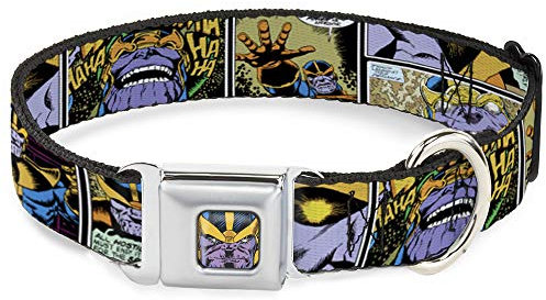 Buckle-Down Hundehalsband Sicherheitsgurt Schnalle Thanos Comic Scene Blocks 40,6 bis 58,4 cm Breite 3,8 cm