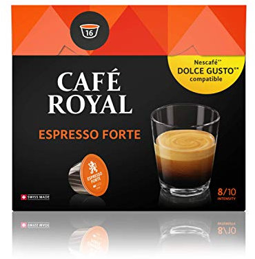Café Royal Espresso Forte 48 dosettes Compatibles avec le Système NESCAFE (R)* Dolce Gusto (R)*, Intensité 8/10; (Lot de 3X16)