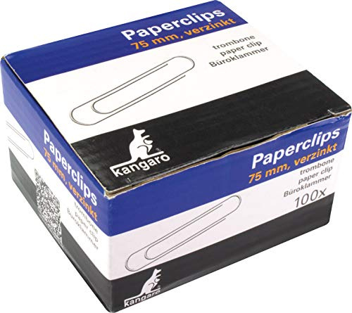 Briefklammern Kangaro 75 mm rund Box 100 Stück, verzinkt