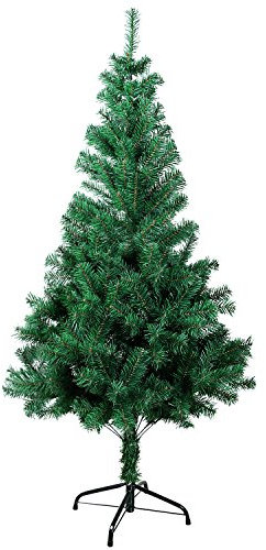Gotoll Künstlicher Weihnachtsbaum 120 cm, Tannenbaum in grün, Christbaum mit Metallständer, schwer entflammbar