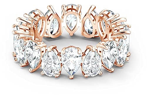 Swarovski Vittore Ring, vergoldet mit Weißgold, Birne, Einheitsgröße, Metall, Kein Edelstein