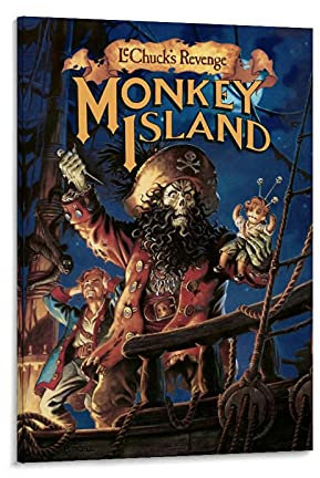 WEILEI Monkey Island 2 Poster auf Leinwand, Kunstdruck, modernes Familienschlafzimmer, 30 x 45 cm