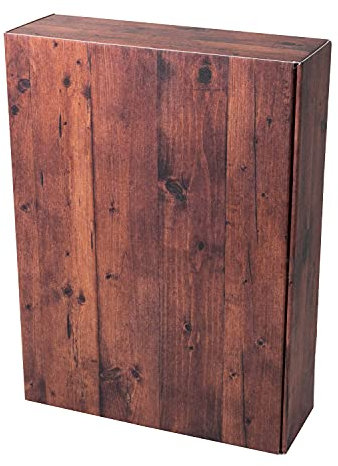 5 x PresentFill® Weinverpackung Präsentkarton Geschenkkarton Holz Design aus Recyclingkarton für 3 Flaschen