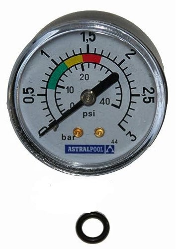 Jardiboutique – Manómetro compatible para filtro de arena astralpool 3 bares – 4404010103 – Fijación a