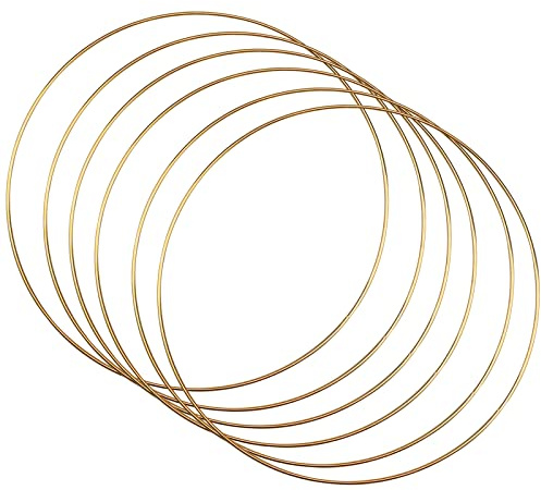 YapitHome Metallring, Gold, 30cm, 6 Stück | Kranz Makramee Ringe, Für Traumfänger, Hochzeitskranz, Floristik, Deko Ringe zum Aufhängen