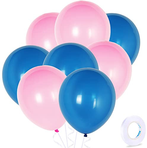 ZHIHUI 20 palloncini blu e rosa, 25,4 cm, in lattice, vibranti, per feste per lui o lei, feste per ragazzi o ragazze, feste di compleanno, matrimoni, anniversari e celebrazioni, decorazioni per feste