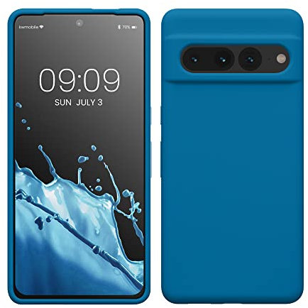 kwmobile Handyhülle für Google Pixel 7 Pro Hülle, für Pixel 7 Pro Case - Hülle Silikon - kabelloses Laden - Karibikblau