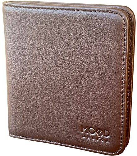 Mood Porta Carte di Credito Uomo con Portamonete Portafogli Uomo Pelle Portatessere Rfid Anticlonazione Portacarte in Pelle (Marrone)