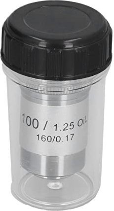 Obiettivo per microscopio acromatico Obiettivo per microscopio ad alta potenza 100X Lente obiettivo in ottone cromato per esperimento studentesco