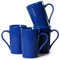 Smilatte 350ML Coffee Mugs, M099 Novelty Ceramic Cup for Boy Girl Lover, Set of 4, Blue