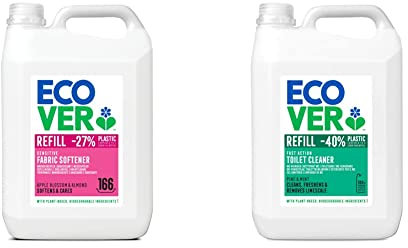 ADOUCISSANT FLEUR DE POMMIER ET AMANDE - 5L & NETTOYANT WC SENTEUR PIN ET MENTHE - 5L