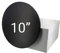 Culpitt 10 Black Cake Board & White Box Combo, Round Drum With Matching Container, 0.5'' (13mm) Thick, Square Transport For Halloween Treats, 10 Inch, Single Pack